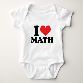 I Heart / love math Baby Bodysuit