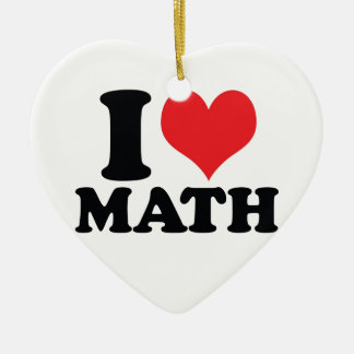I Heart / love math Ceramic Tree Decoration