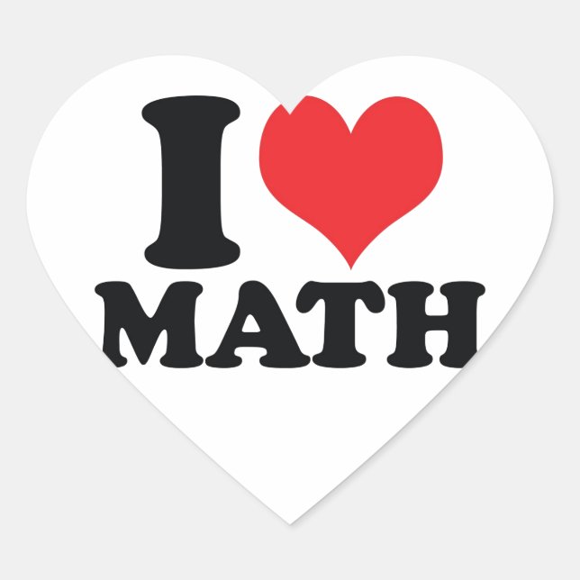 I Heart / love math Sticker (Front)