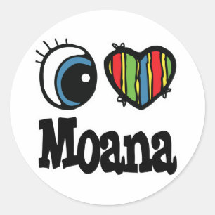 I Heart (Love) Moana Classic Round Sticker