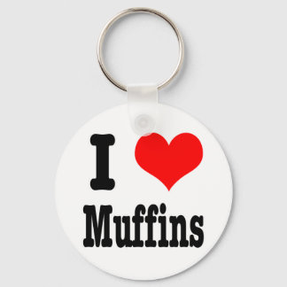 I HEART (LOVE) muffins Key Ring