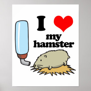 I Heart (Love) My Hamster Poster