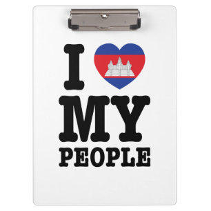 I Heart (Love) My Khmer People Clipboard