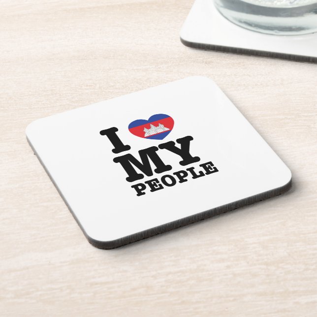 I Heart (Love) My Khmer People Coaster (Left Side)