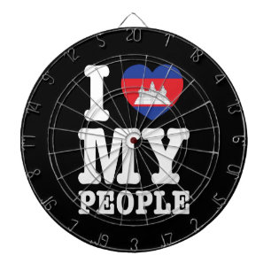 I Heart (Love) My Khmer People Dartboard
