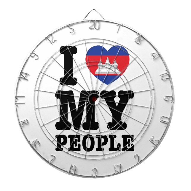 I Heart (Love) My Khmer People Dartboard (Front)