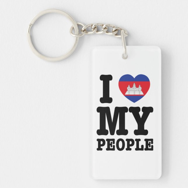 I Heart (Love) My Khmer People Key Ring (Front)