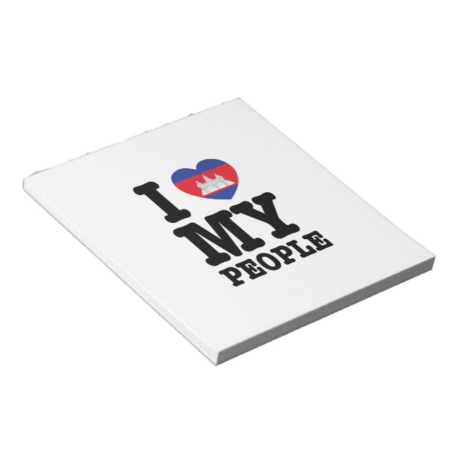 I Heart (Love) My Khmer People Notepad (Angled)
