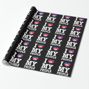 I Heart (Love) My Khmer People Wrapping Paper