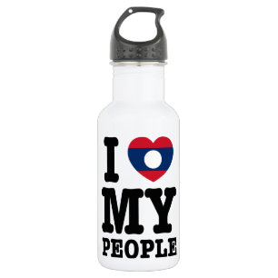 I Heart (Love) My Lao People 532 Ml Water Bottle