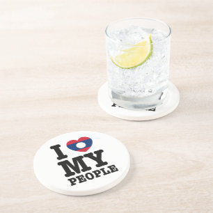 I Heart (Love) My Lao People Coaster