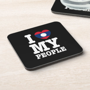 I Heart (Love) My Lao People Coaster