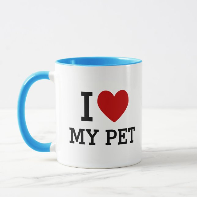 I Heart Love My Pet Mug – Cute Animal Lover Gift (Left)