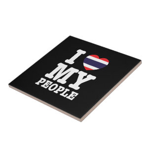 I Heart (Love) My Thai People Ceramic Tile