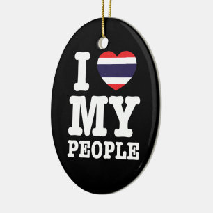 I Heart (Love) My Thai People Ceramic Tree Decoration