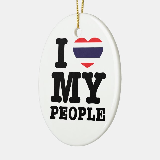 I Heart (Love) My Thai People Ceramic Tree Decoration (Left)