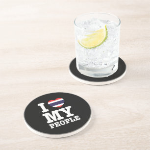 I Heart (Love) My Thai People Coaster