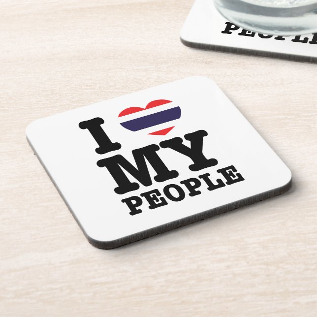 I Heart (Love) My Thai People Coaster (Left Side)