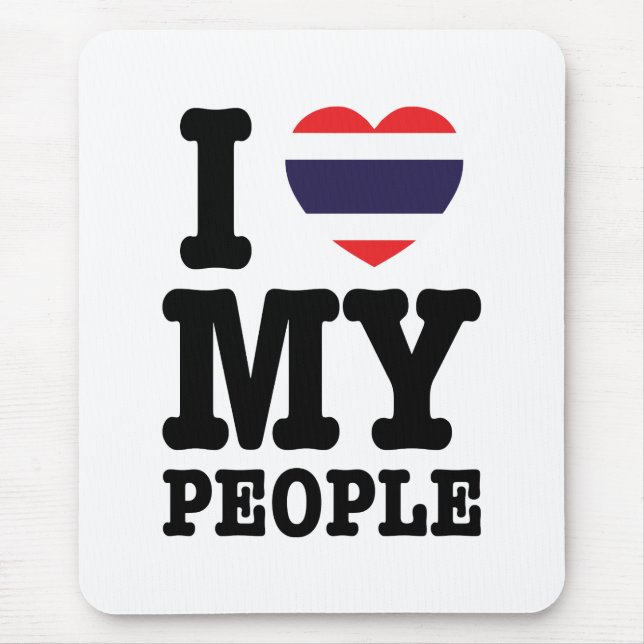 I Heart (Love) My Thai People Mouse Pad (Front)