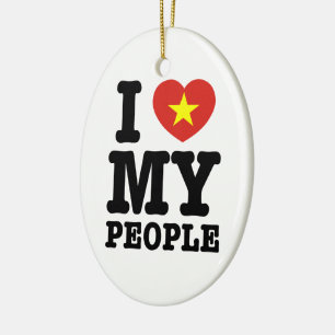 I Heart (Love) My Viet People Ceramic Ornament