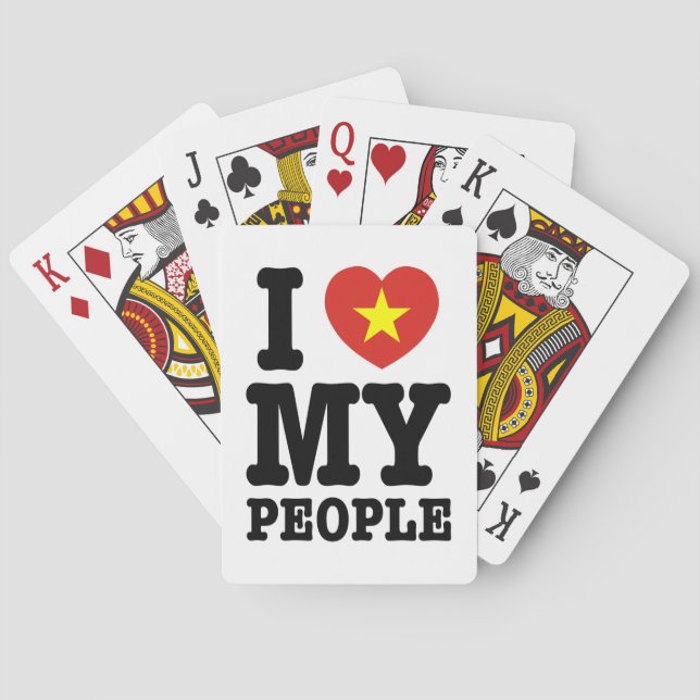 I Heart (Love) My Viet People Playing Cards (Back)