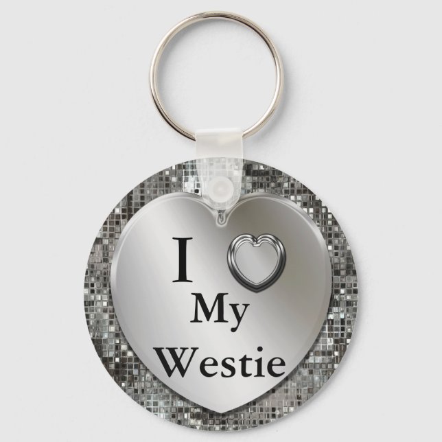 I Heart (Love) My Westie Keychain (Front)