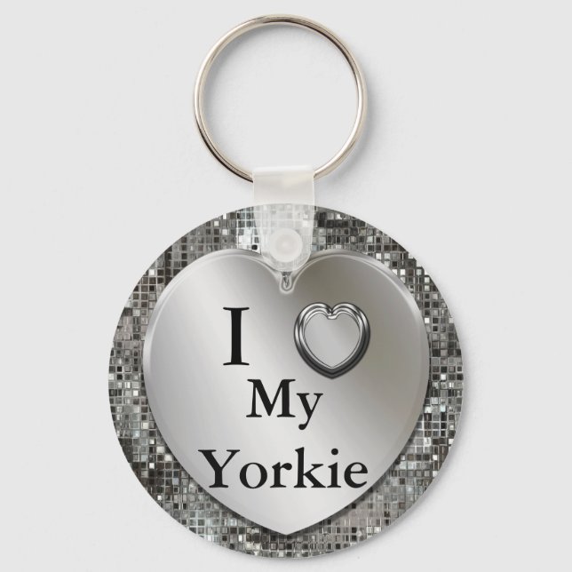 I Heart (Love) My Yorkie Keychain (Front)