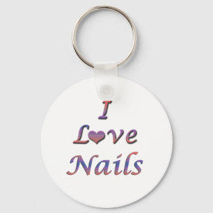 I Heart (Love) Nails Key Ring