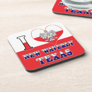 I Heart Love New Waverly Texas Coaster