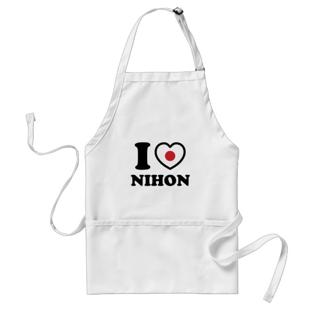 I HEART [LOVE] NIHON ADULT APRON (Front)
