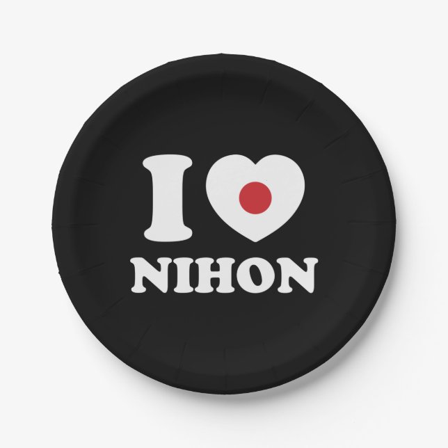 I HEART [LOVE] NIHON PAPER PLATE (Front)