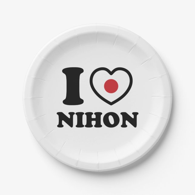 I HEART [LOVE] NIHON PAPER PLATE (Front)
