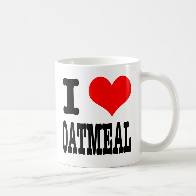 I HEART (LOVE) OATMEAL COFFEE MUG (Right)