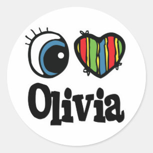 I Heart (Love) Olivia Classic Round Sticker
