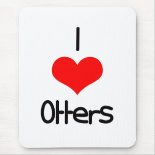 I Heart (Love) Otters Mouse Pad