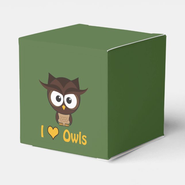 I heart (love) owls favour box (Back Side)
