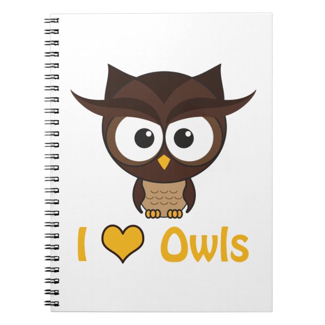 I heart (love) owls notebook (Front)