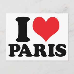 I Heart / love Paris Postcard