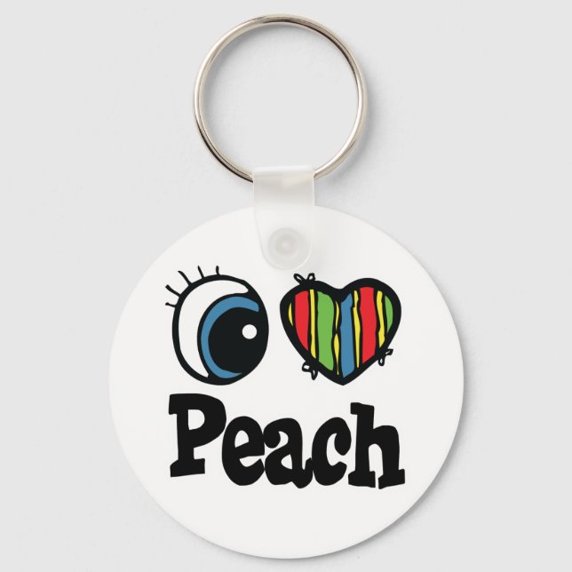 I Heart (Love) Peach Key Ring (Front)