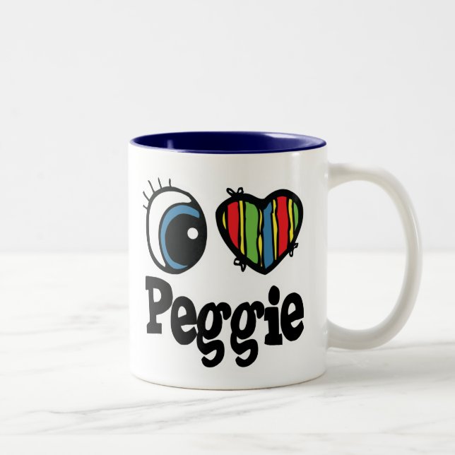 I Heart (Love) Peggie Two-Tone Coffee Mug (Right)