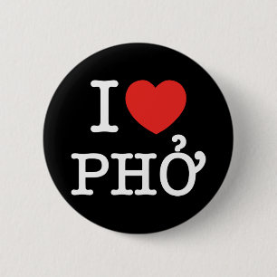 I Heart (Love) Pho 6 Cm Round Badge