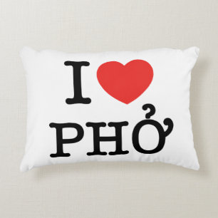I Heart (Love) Pho Decorative Cushion