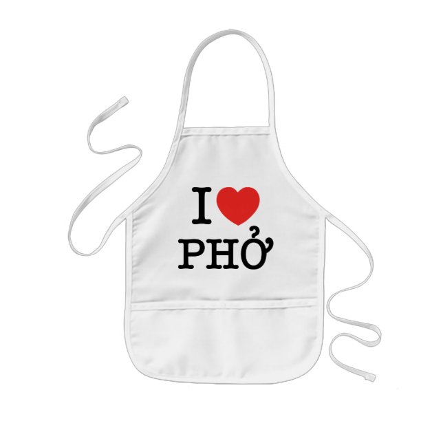 I Heart (Love) Pho Kids Apron (Front)