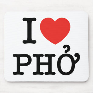 I Heart (Love) Pho Mouse Pad