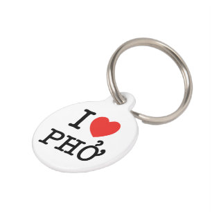 I Heart (Love) Pho Pet Tag