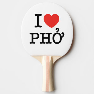 I Heart (Love) Pho Ping Pong Paddle