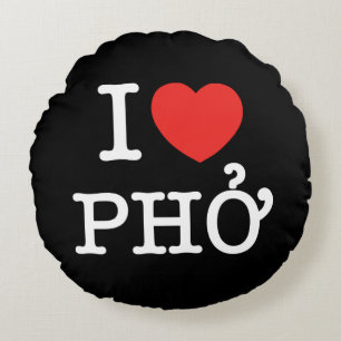 I Heart (Love) Pho Round Cushion