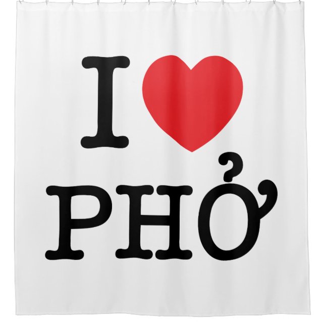 I Heart (Love) Pho Shower Curtain (Front)