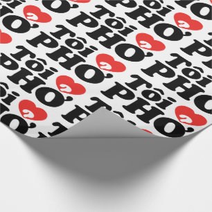 I Heart (Love) Pho (Tôi ❤ PHỞ) Vietnamese Lan Wrapping Paper