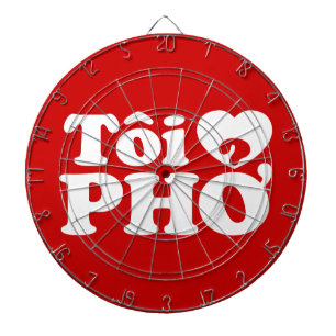 I Heart (Love) Pho (Tôi ❤ PHỞ) Vietnamese Language Dartboard